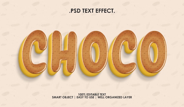 Editable text style effect choco