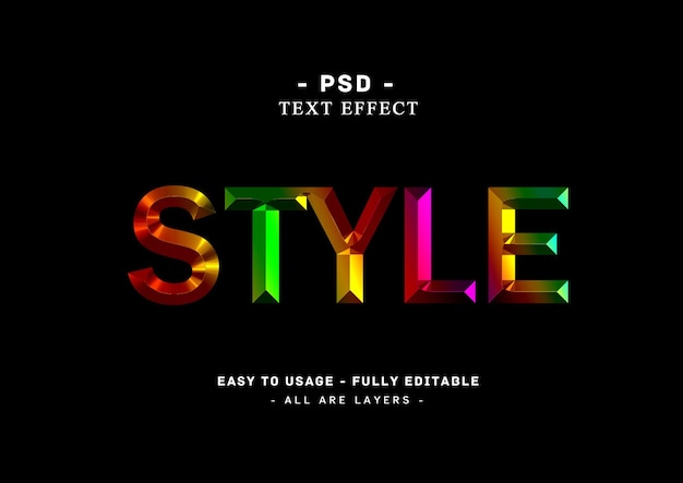 PSD editable text style effect