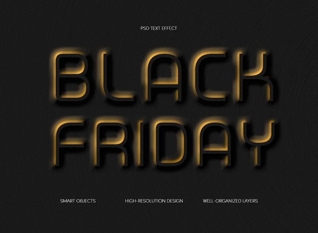 Editable Text Style Psd Intensywny I Luksusowy W Black Friday Sezonowe Specjalne Strategie Zniżki