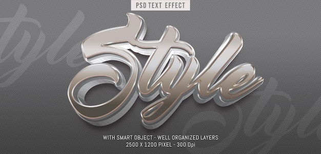 PSD editable text style with 3d style effect