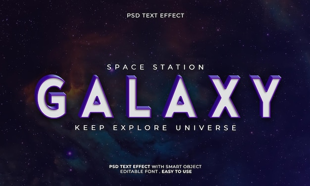 Editable text text effect galaxy