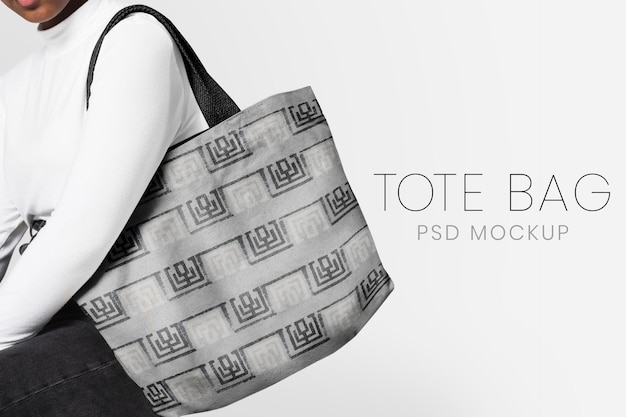 PSD editable tote bag mockup psd template teen’s apparel ad