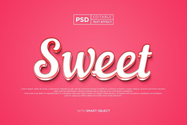 editable typography text effect design with a Valentine theme and red and pink colors