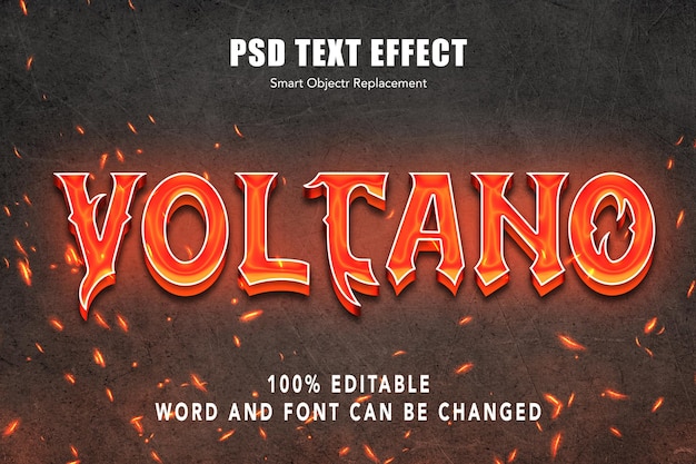 PSD modello di testo del carattere serif vulcano modificabile