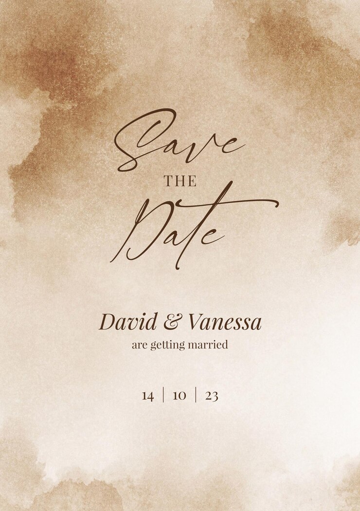 PSD editable watercolor save the date card template design