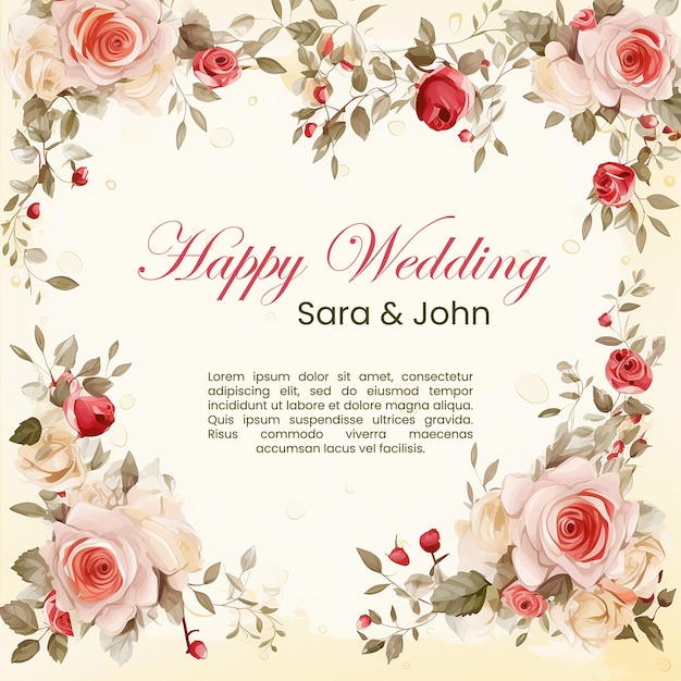 PSD editable wedding invitation card psd