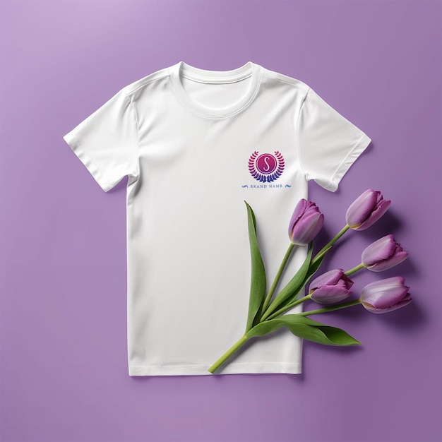 Editable white tshirt mockup psd template