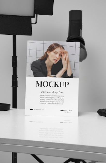 PSD editorial studio mockup