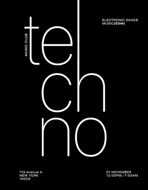 PSD edm poster - techno minimal