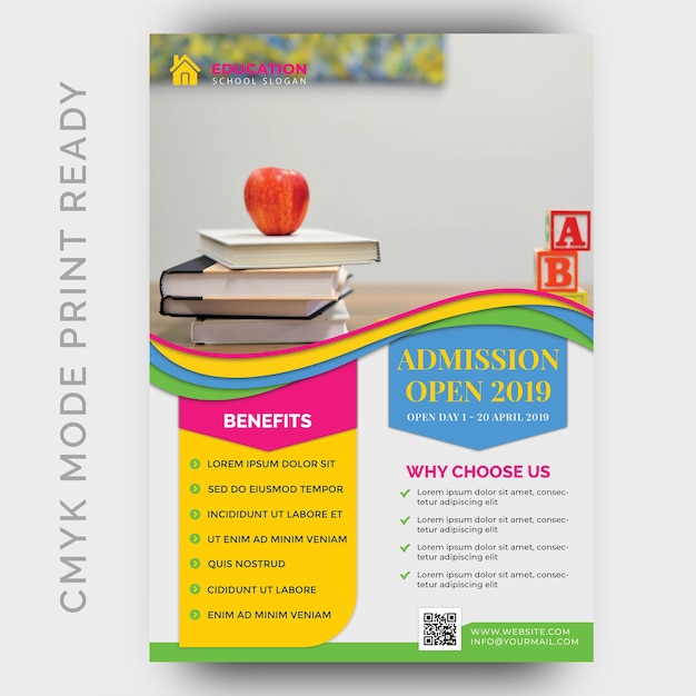 PSD education, back to shool flyer design template