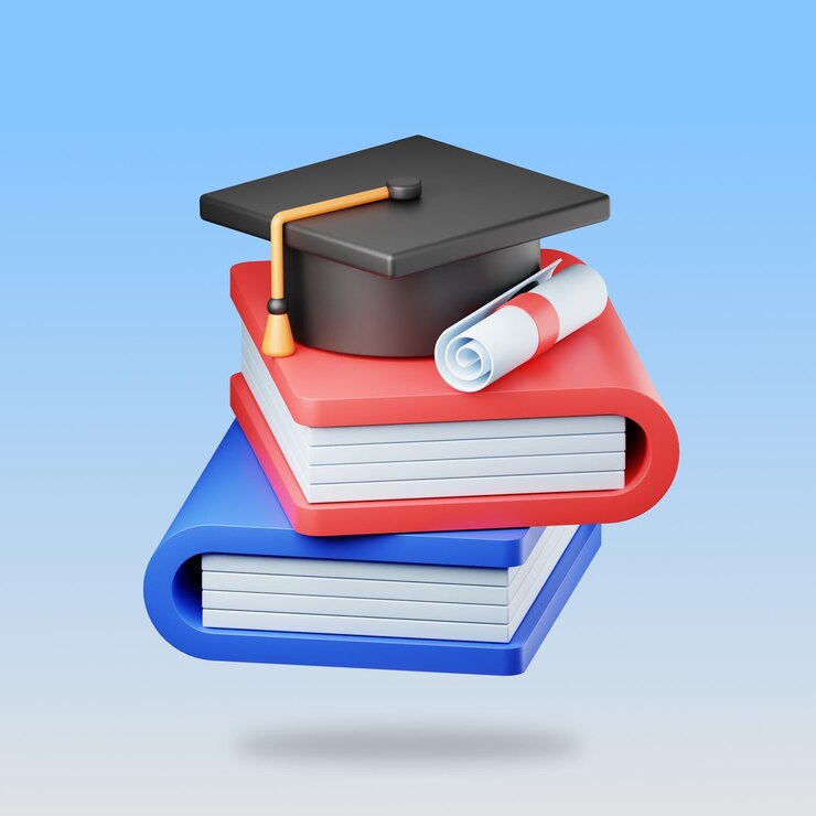 PSD education book 3d graphic illustration