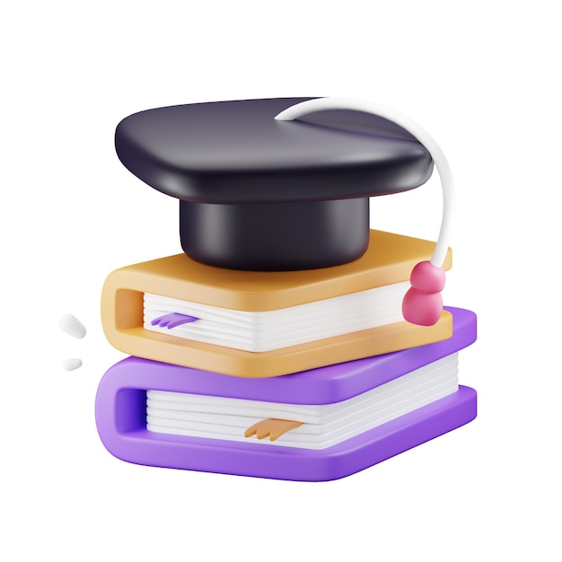 PSD education book 3d icon for education and literature