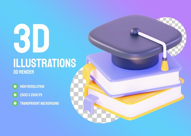 PSD education book 3d illustrations