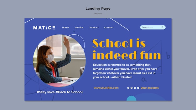 PSD education landing page template