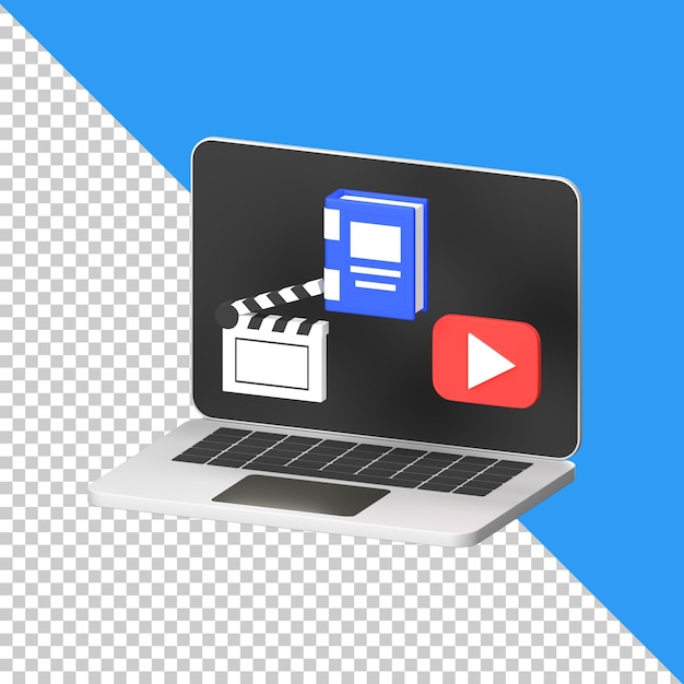 Education Pack 3D Icon E course with White Background