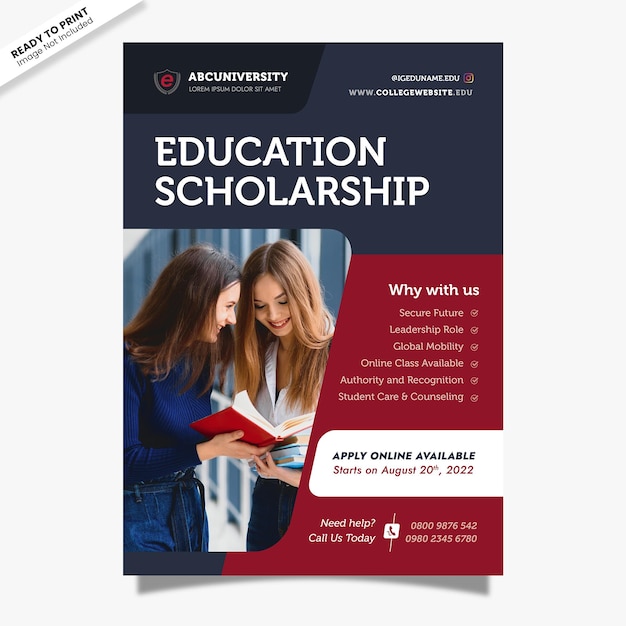 PSD education scholarship flyer template