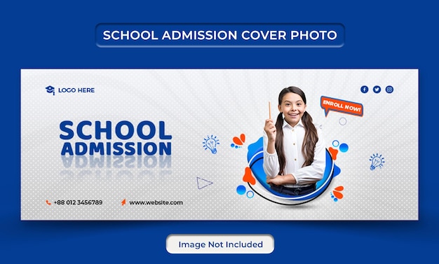 Education school admission post web banner and cover photo social media template