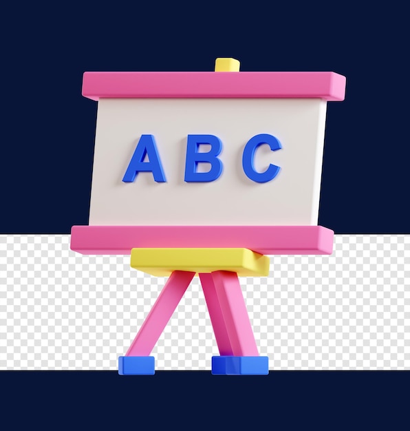 PSD educational board 3d icon illustration