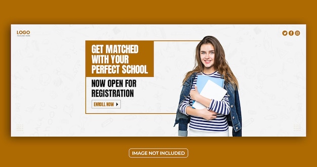 Educational facebook cover banner template