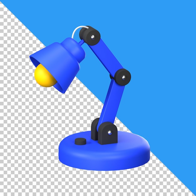 Edukacja Pack 3D ikona Lampa stołowa z białym tłem