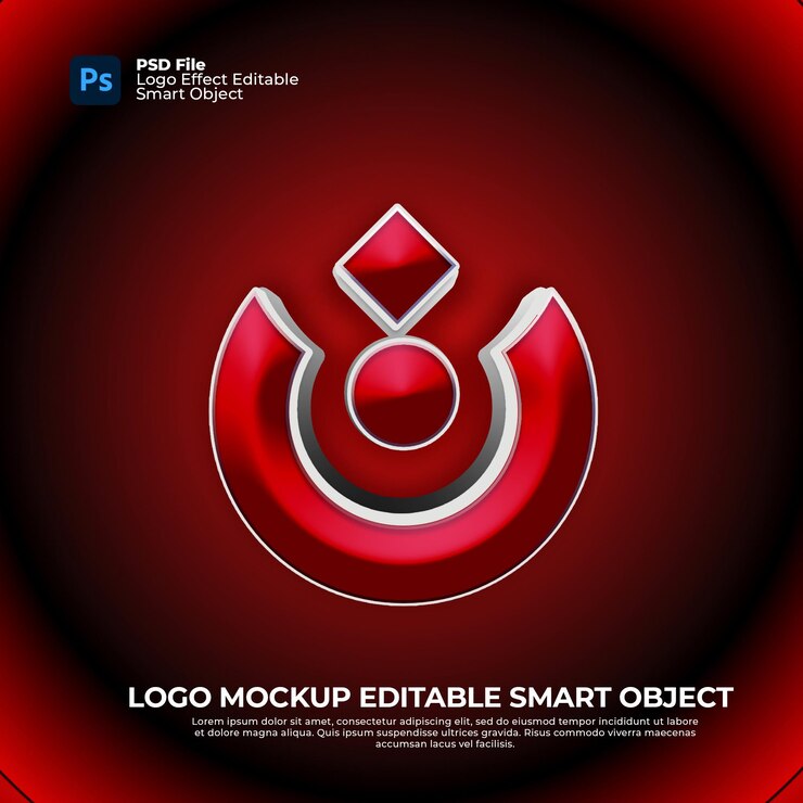 Edytowalna makieta logo z inteligentnym obiektem i obiektem perspektywy
