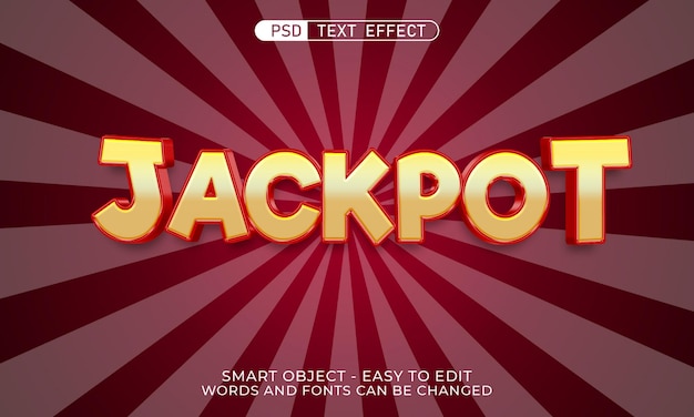 PSD edytowalna makieta stylu tekstu jackpot 3d