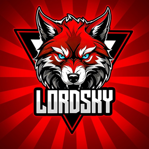 PSD edytowalne logo gry wolf esports