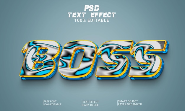 Edytowalny Efekt Tekstowy 3d Boss