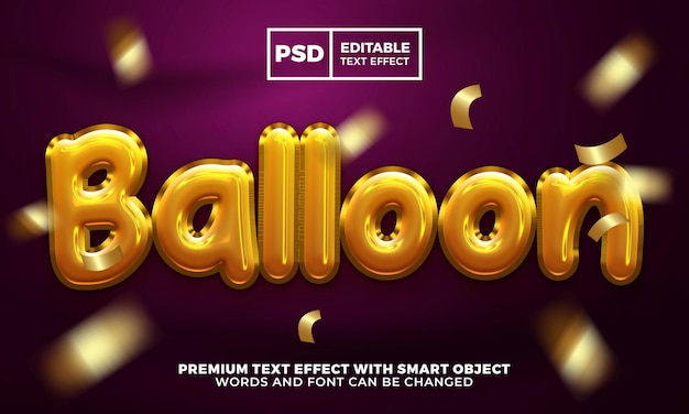 Edytowalny efekt tekstowy 3D z folii balonowej