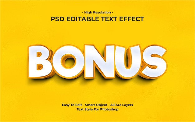 Edytowalny Efekt Tekstowy Bonus Nowoczesny Kreatywny I Minimalistyczny Styl Czcionki 3d