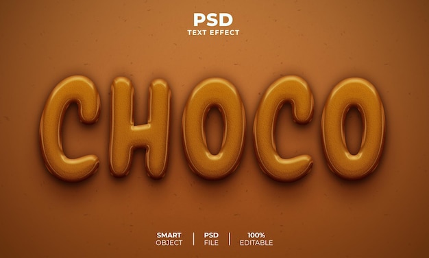 Edytowalny Efekt Tekstowy Choco 3d