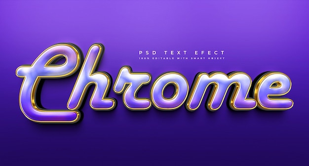 PSD edytowalny efekt tekstowy chrome 3d