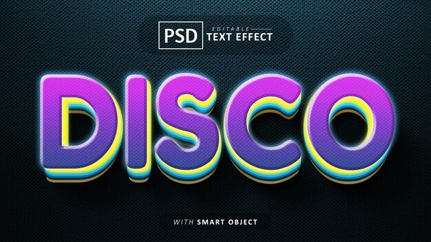 Edytowalny Efekt Tekstowy Disco 3d