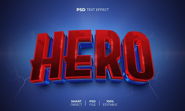 PSD edytowalny efekt tekstowy hero 3d