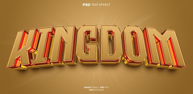 PSD edytowalny efekt tekstowy kingdom 3d