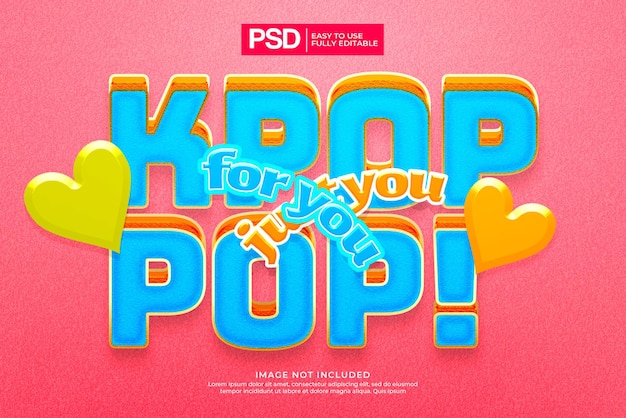 PSD edytowalny efekt tekstowy koreańskiego popu