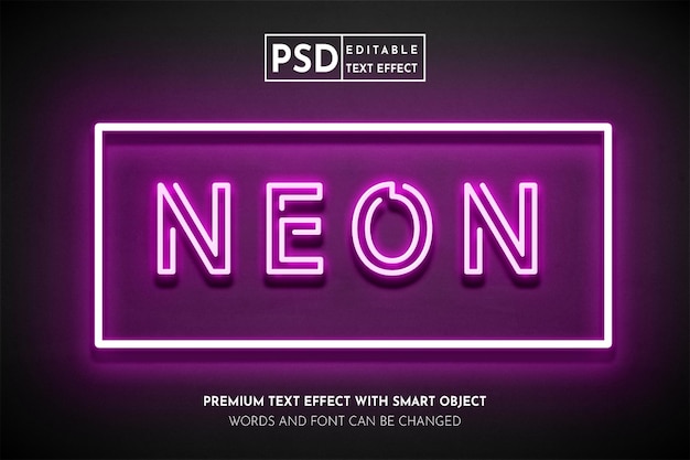 PSD edytowalny efekt tekstowy neon glow