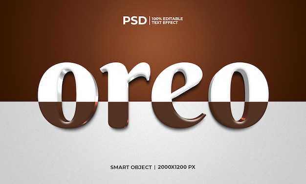 PSD edytowalny efekt tekstowy oreo