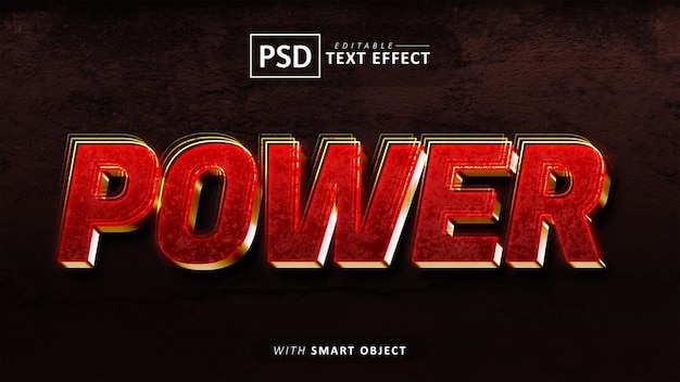 Edytowalny Efekt Tekstowy Power 3d