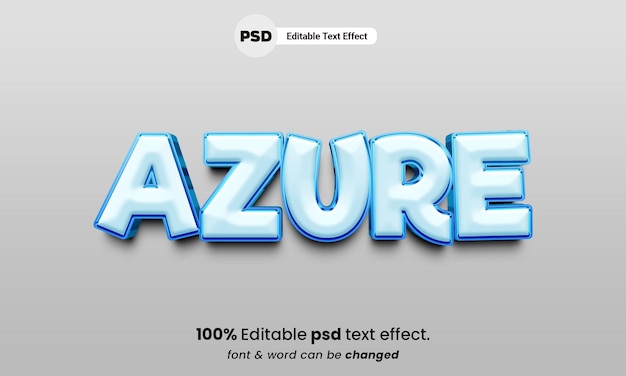 Edytowalny Efekt Tekstowy Psd Azure 3d