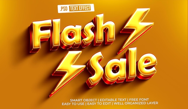 Edytowalny efekt tekstowy PSD Flash Sale