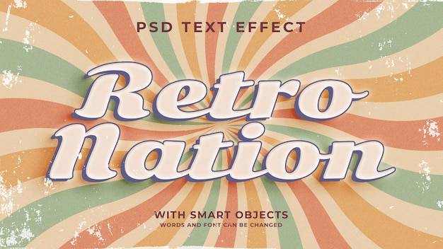 Edytowalny Efekt Tekstowy Psd Retro Naród