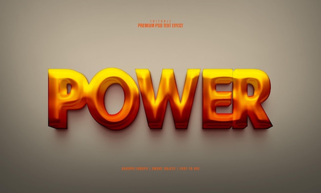 Edytowalny efekt tekstowy psd w power 3d