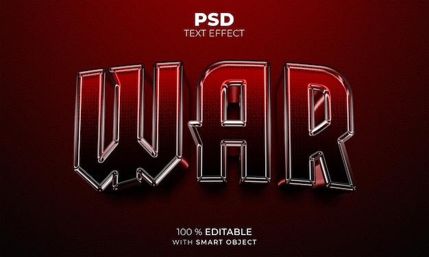 Edytowalny Efekt Tekstowy Red War 3d