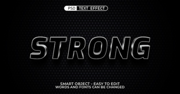 Edytowalny efekt tekstowy silny styl 3d