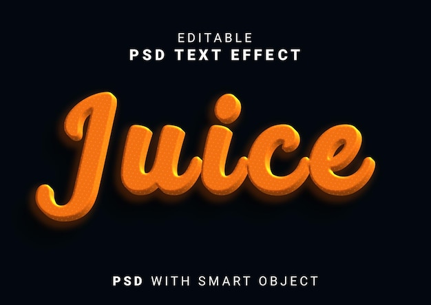 Edytowalny efekt tekstowy soku PSD