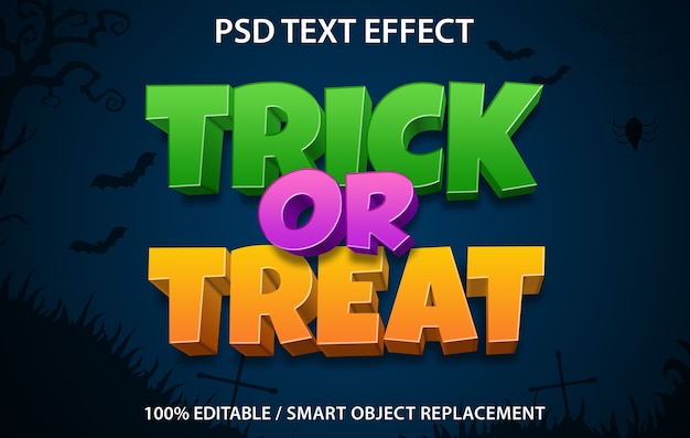 PSD edytowalny efekt tekstowy trick or treat