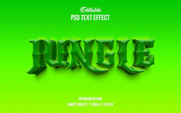 Edytowalny Efekt Tekstowy W Dżungli 3d