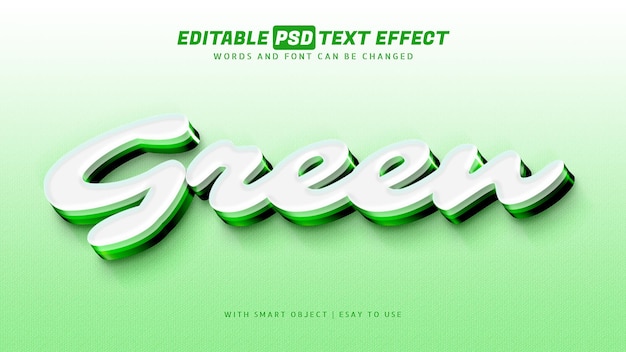 Edytowalny efekt tekstowy w stylu zielonego 3d