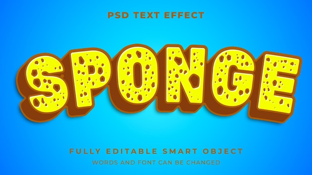 PSD edytowalny efekt tekstowy z gąbki